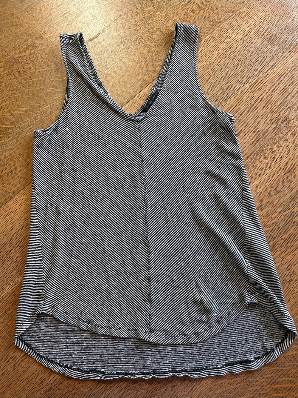 Banana Republic Black & White Striped V-Neck Tank